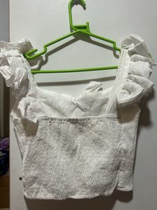 Frilly Poly Crop Top