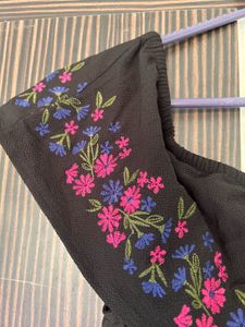 Floral Embroidered Off-Shoulder Dress