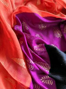 Beautiful Chanderi Black Silk saree