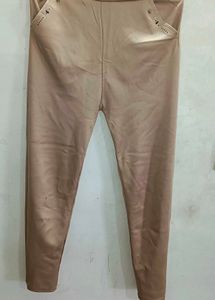 Beige Casual Pants