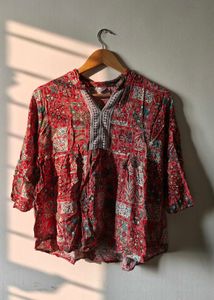 Red Printed Top