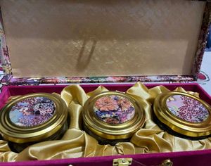 Floral Trinket Box with Three Decorative Jars New