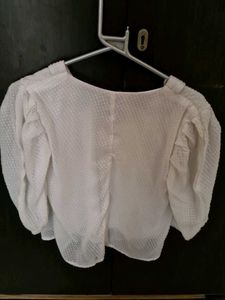 White Textured Top And Bottoms