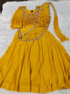 Yellow And Black Gown