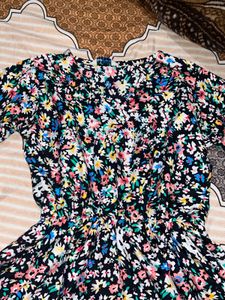 Black short floral dress