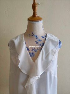 White Ruffle Sheer Tank