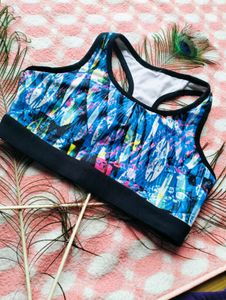Abstract Print Sports Bra