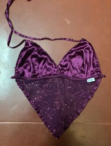 Y2k Plum Nefs Finds Sequin Top