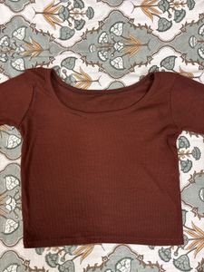 Brown Crop Top