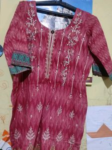 Pink Embroidered Kurta Set