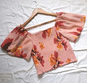 Unused Peach Floral Top