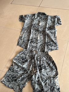 Cod Set Printed Relaxed Shirt With Shorts