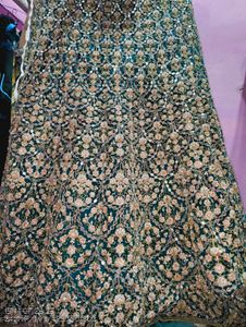 Elegant Teal &amp; Gold Embellished Lehenga