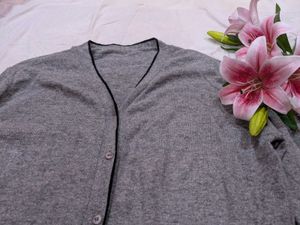 Gray Cardigan Sweater