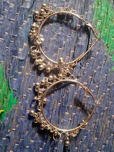 Silver Tone Dangle Hoop Earrings