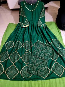 Green Printed Kurta Set