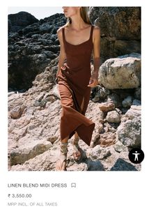 LINEN BLEND MIDI DRESS