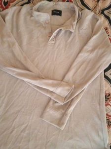 A.POW.KING Beige Long Sleeve Polo Shirt