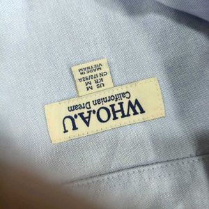 Blue Oxford Shirt with Bear