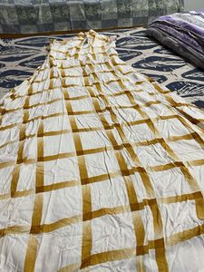 Off White N Yellow Top With Matching Stole
