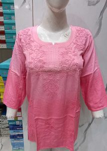 Lakhnavi Hand Embroidery Short Kurti