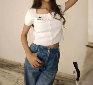 White Knit Top For Women