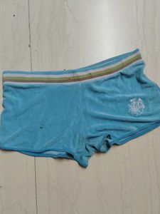 Blue Velour Shorts