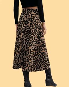 Leopard Print Midi Skirt