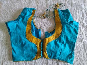 Blue And Mustard Saree (Women&#39;s)