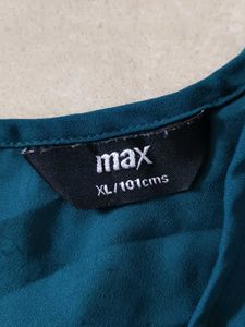 Teal Blue Top Embroidered XL