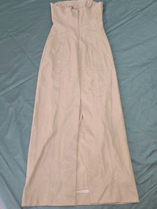 Faux Leather Strapless Dress