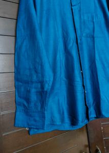 Richlook Men Blue Textured Cotton Party Shirt