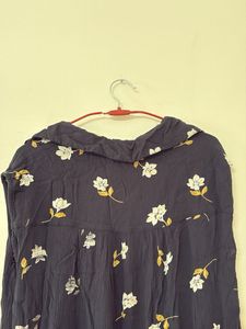 Floral Print Black Dress