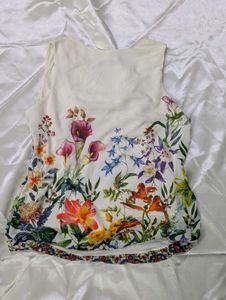 White Floral Summer Top.