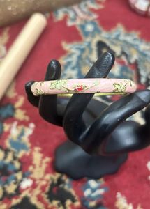 Floral Baby Pink Italian Enamel Bangle