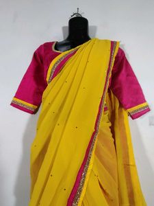 Pink And Yellow Lehenga Choli (Women&#39;s)