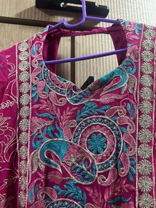 Rani Pink Kurta And Scarf