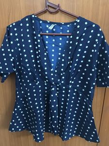 Polka Dot V-Neck Top