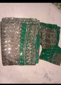 Emerald Green Sequined Sari