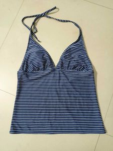 2 Striped Tankini Swimsuit Tops Camisole M&amp;L