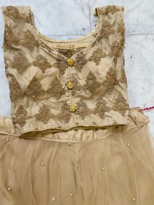 Weading Golden Lahnga Choli With Boatneck Blouse