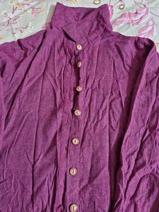 Purple Button-Down Shirt
