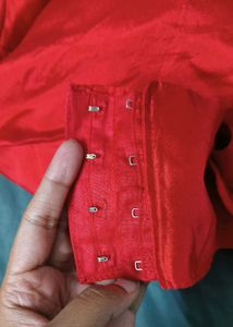 Red Saree Blouse - Free size Readymade