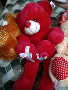 Red Teddy Bear with Love Heart