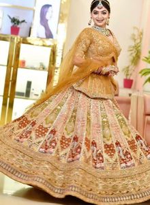 Gorgeous Gold Lehenga Choli With Double Dupatta