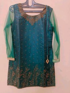 Teal sharara set
