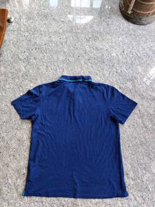 Navy Blue Embroidered Polo Shirt -