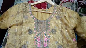 Designer Yellow Embroidered Suit