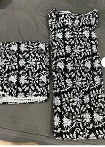 Black &amp; White Floral Kurta Set