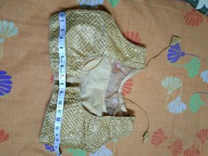 Women Golden Padded Crop Top